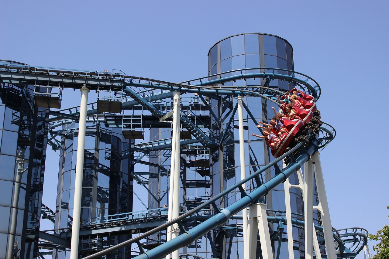 roller coaster, ride, action